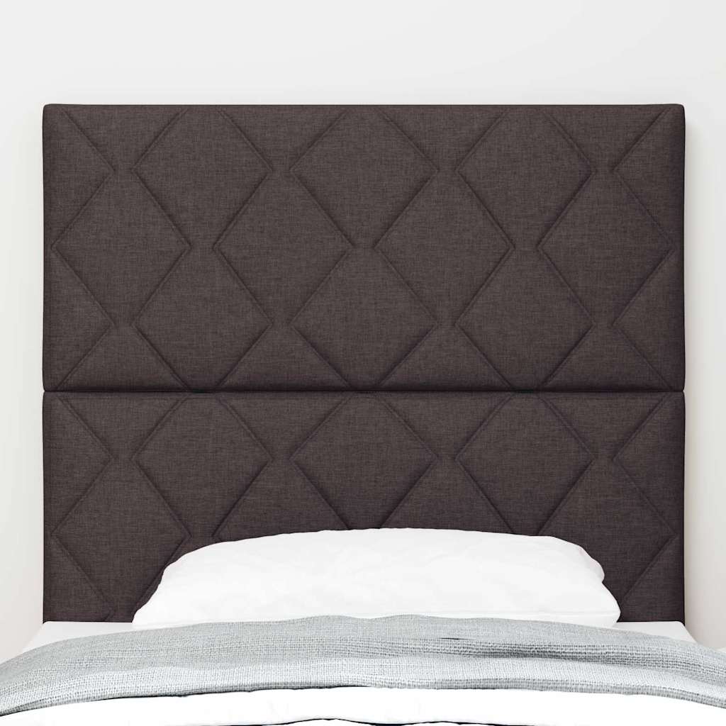 Headboard with LED Strip Lights Adjustable Brown 90 cm Fabric